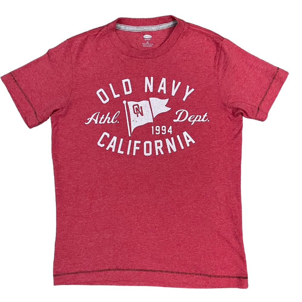 Old Navy California Athletic Dept Red T-Shirt Crew Neck Short Sleeve Boys Size 8